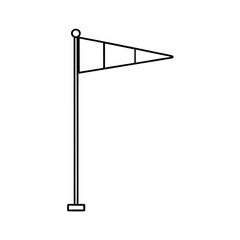 Obraz premium Wind sock pole standing at highway rest stop area Vector illustration