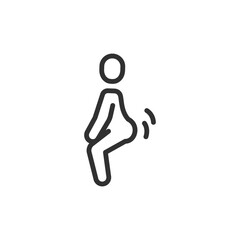 Person moving hips, linear icon. Dance move or expressive motion. Line with editable stroke.