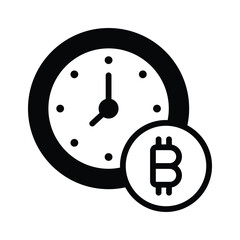 A modern glyph icon of bitcoin instalment payment