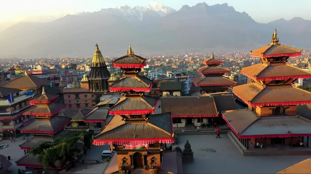 Kathmandu Valley aerial view: A vibrant tapestry of ancient architecture and city skyline