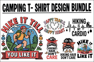 Naklejka premium Camping T-Shirt Design – Adventure Awaits