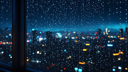 A solitary raindrop captures the soul of a cyberpunk metropolis — within its tiny sphere, a universe of glowing towers, drifting holograms, and endless motion blurs into a dream. A moment suspended in