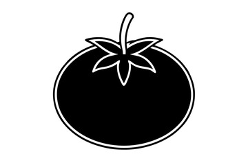 Tomato vector silhouette illustration isolated on white background