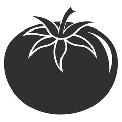 Tomato vector silhouette illustration isolated on white background
