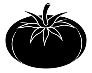 Tomato vector silhouette illustration isolated on white background