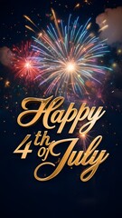 Happy 4th of July Fireworks Celebration Night