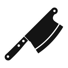 Butcher’s meat cleaver knife silhouette in black, perfect for kitchen, restaurant, chef, or meat cutting vector designs