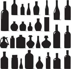 wine bottles vector illustration