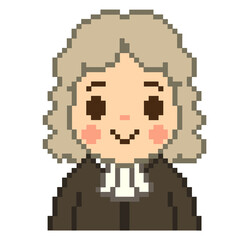 Obraz premium Flat Design Pixel Art Judge Illustration