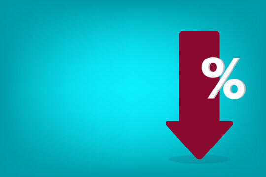Red arrow with percentage symbol