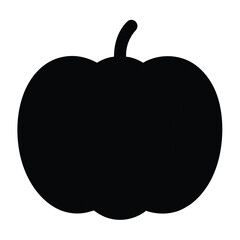 Bell pepper vegetable vector icon in black silhouette for healthy food, nutrition design, farming, organic produce and culinary visuals