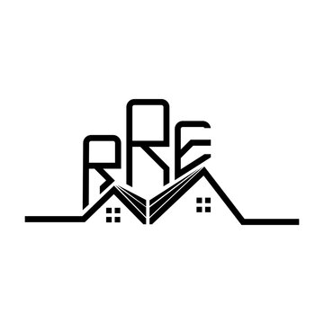 RRE Real State logo design, RRE simple and modern logo. RRE luxurious alphabet design