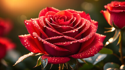 A single petal holds the memory of an entire garden — each dewdrop is a tiny lens capturing blurred blossoms, golden sunlight, and the quiet poetry of dawn.