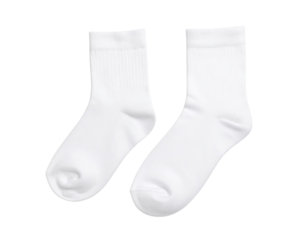 A pair of plain white ankle socks with a ribbed cuff and smooth toe area, designed for comfort and everyday wear.