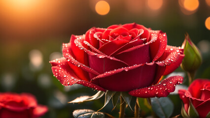 A single petal holds the memory of an entire garden — each dewdrop is a tiny lens capturing blurred blossoms, golden sunlight, and the quiet poetry of dawn.