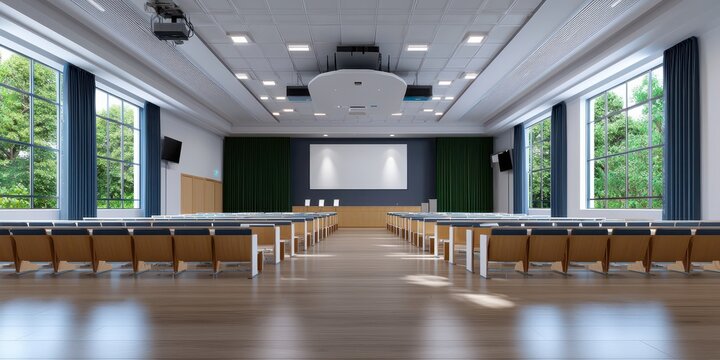 Conference room setup modern office interior design bright atmosphere - Powered by Adobe