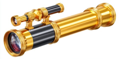 Ornate Gold and Black Telescope with Intricate Details