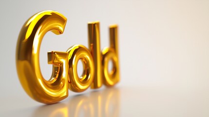 Shiny gold text 3D illustration on subtle gradient background