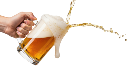 Isolated Beer Pouring from Glass