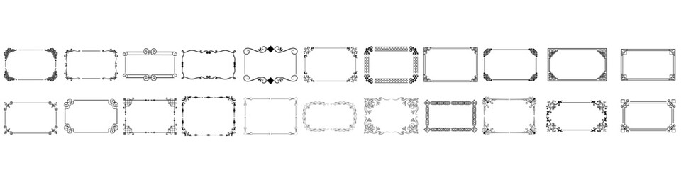 Vintage frame icon vector set. Vintage mirror illustration sign collection. Photo frame symbol. frame web icons.