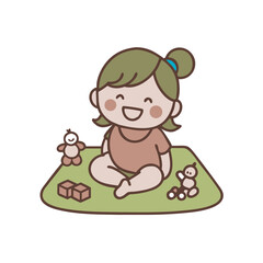 Little Girl Holding Her Favorite Dolls