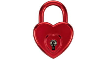 Isolated Heart Shaped Padlock