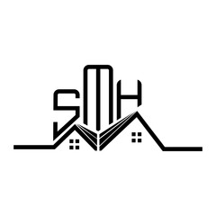 Obraz premium SMH Real State logo design, SMH simple and modern logo. SMH luxurious alphabet design
