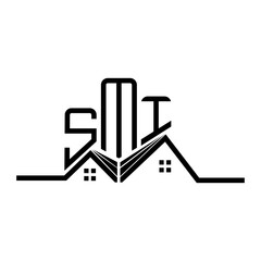 SMI Real State logo design, SMI simple and modern logo. SMI luxurious alphabet design
