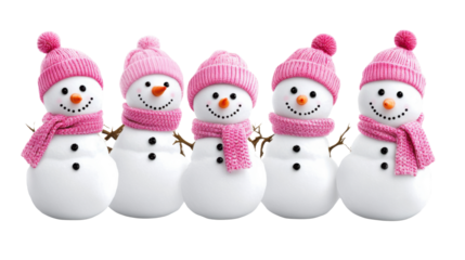 Cute snowman with carrot nose and scarf isolated on white background