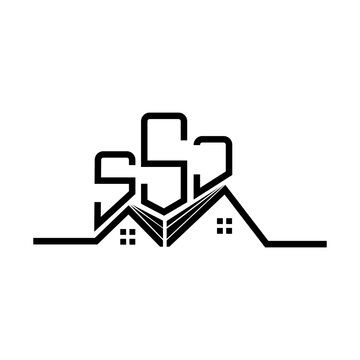SSJ Real State logo design, SSJ simple and modern logo. SSJ luxurious alphabet design