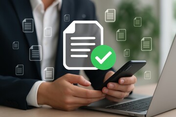 Document verification with a mobile phone.