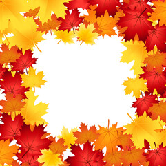 Autumn background colorful dried leaves frames