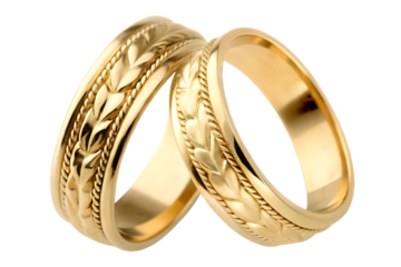 a collection of wedding rings for both men and women  isolated on white background PNG ,ai generated