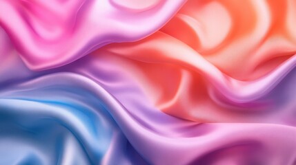 Obraz premium A vibrant collection of silky fabrics intertwines, showcasing a mesmerizing blend of colors that evoke a sense of tranquility and beauty in a flowing design.