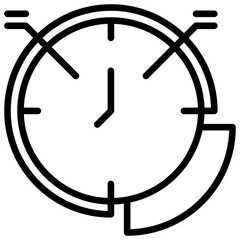 Time Block - Outline Style Icon - segmented clock face, symbolizing time blocking or schedule management