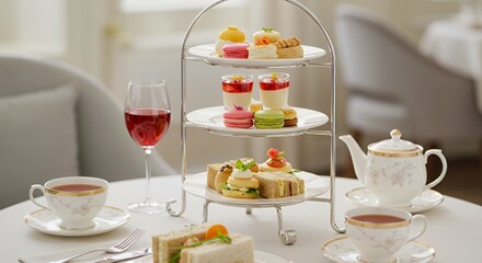 Indulge in an Elegant Afternoon Tea: Delicate pastries, refreshing beverages, and a refined atmosphere create the perfect moment of tranquility.