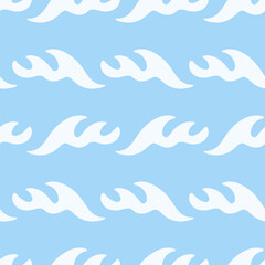 Blue Ocean Waves Seamless Pattern Sea Ornament
