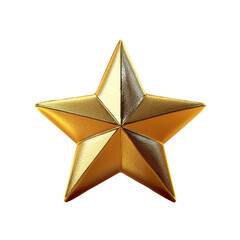 Fototapeta premium 3d Gold star icon isolated on transparent background