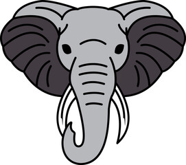 isolate elephant icon vector