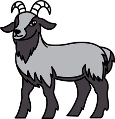 isolate goat icon vector
