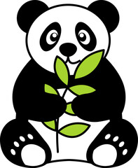 isolate panda icon vector