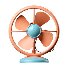 Portable fan: desktop fan, personal fan, cooling fan on transparent background