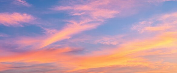 The vibrant sky showcasing a stunning sunset with colorful clouds.