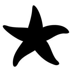 Vida marina. Icono silueta de estrella de mar