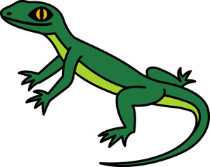 isolate a green lizard icon vector