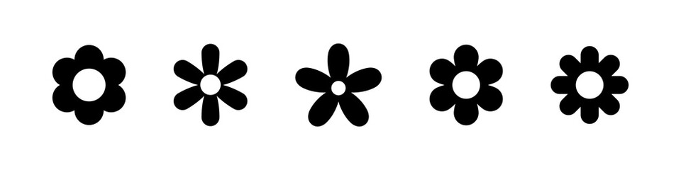 Flower icons set illustration isolated on white background. Flower simple icon.
