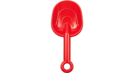 Isolated Red Toy Shovel, Plastic Children Tool