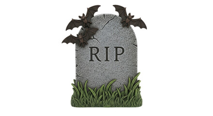 Isolated Stone Grave with Bats, Graveyard Tomb