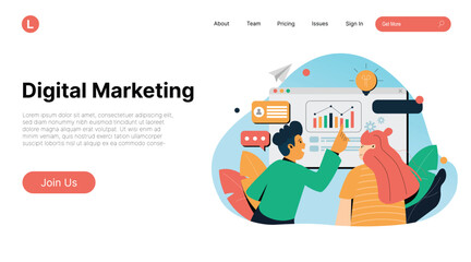 Landing page template of digital marketin