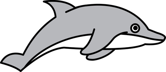 isolate dolphin icon vector